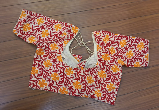 Readymade Blouse Red & Orange | SSRB316