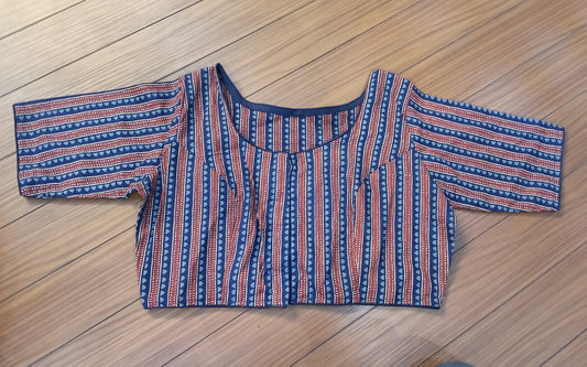 Readymade Blouse Blue Red | SSRB316
