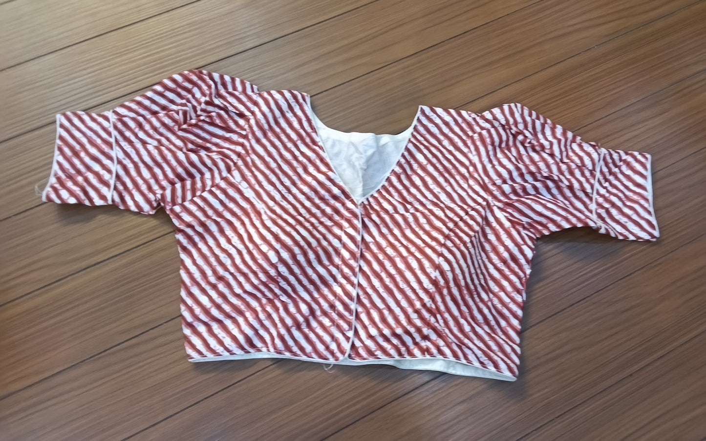 Readymade Blouse Red And White | SSRB316