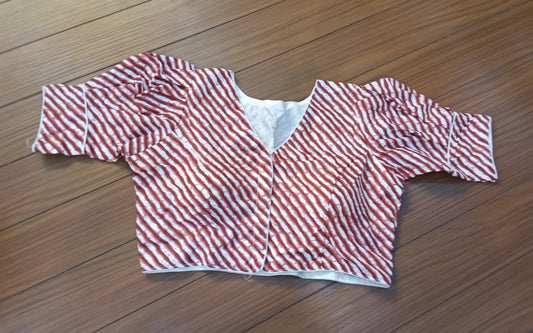 Readymade Blouse Red And White | SSRB316