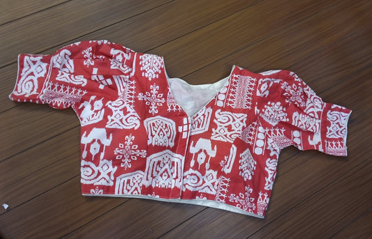 Readymade Blouse Red White | SSRB316