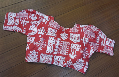 Readymade Blouse Red White | SSRB316