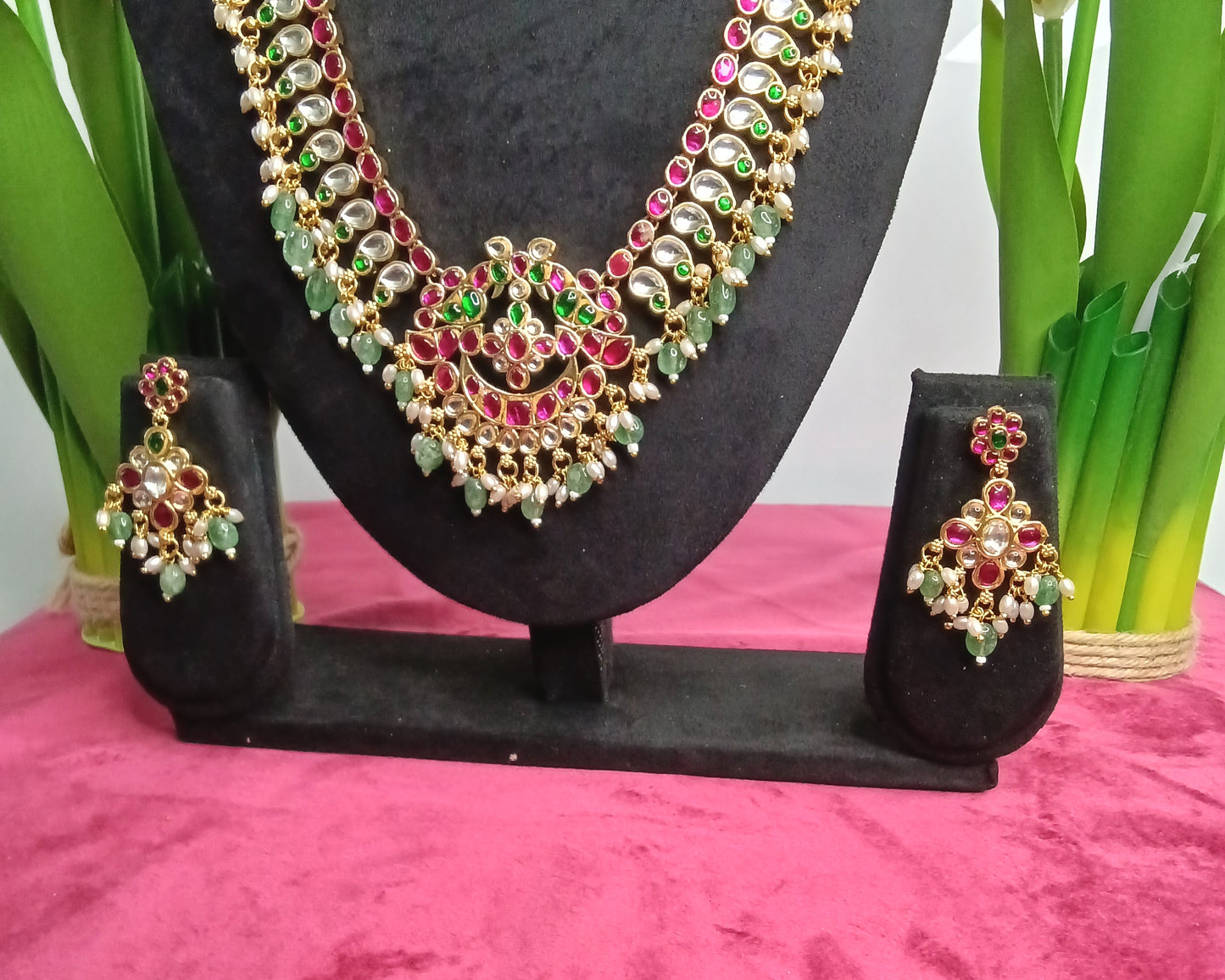 Kundan Necklace & Earrings Set  | SSKN003