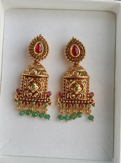 Antique Longsara Kundhan & Kemp Set | SSTK026