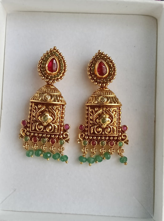 Antique Longsara Kundhan & Kemp Set | SSTK026