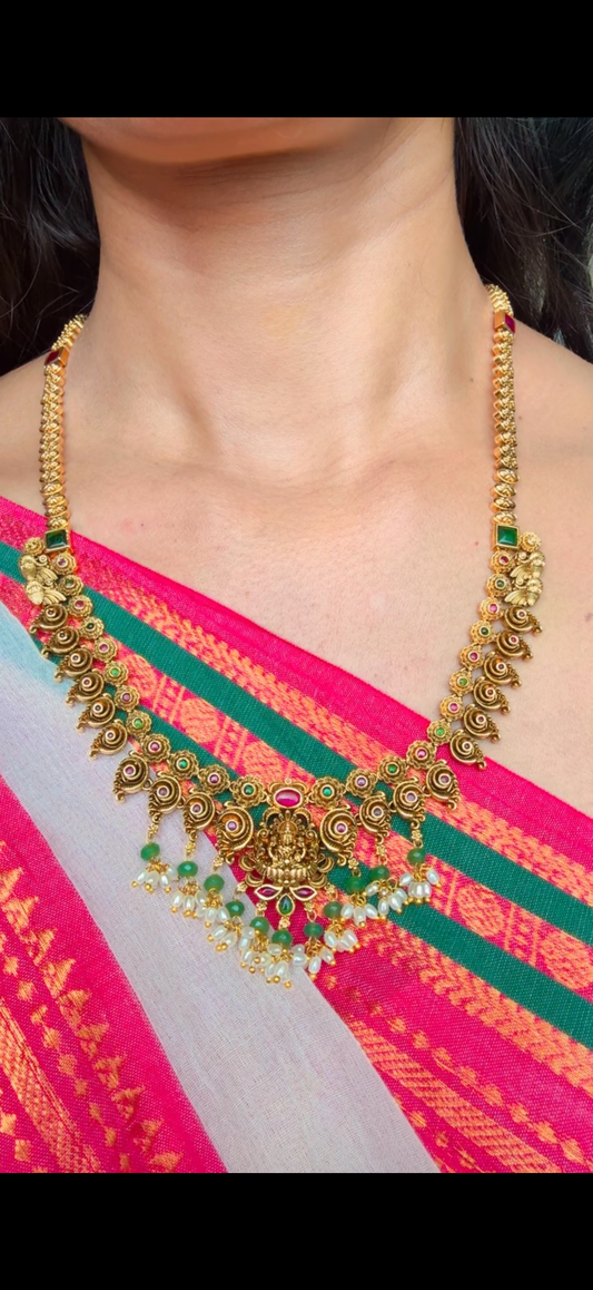 Emerald Bead Drip Kundhan & Kemp Set | SSTK027
