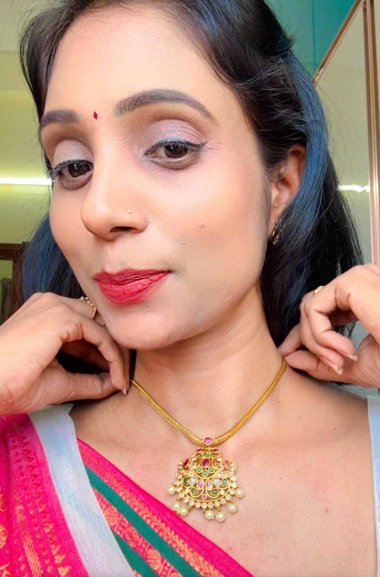 Kempu Nanu Patti Necklace | SSBL022