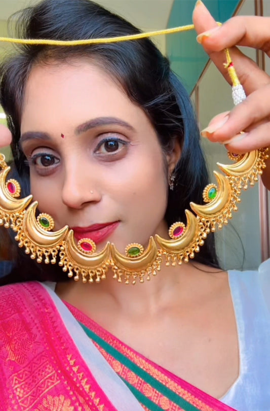 Trendy Gleaming Moon Designer Kundhan & Kemp Set | SSKP024
