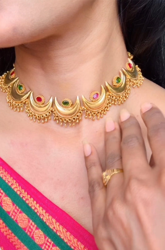 Trendy Gleaming Moon Designer Kundhan & Kemp Set | SSKP024