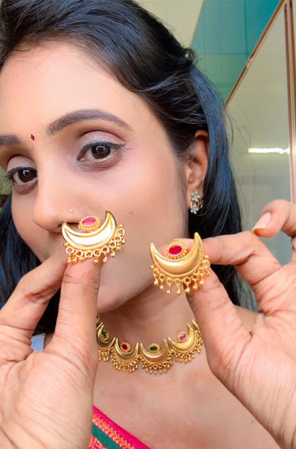 Trendy Gleaming Moon Designer Kundhan & Kemp Set | SSKP024