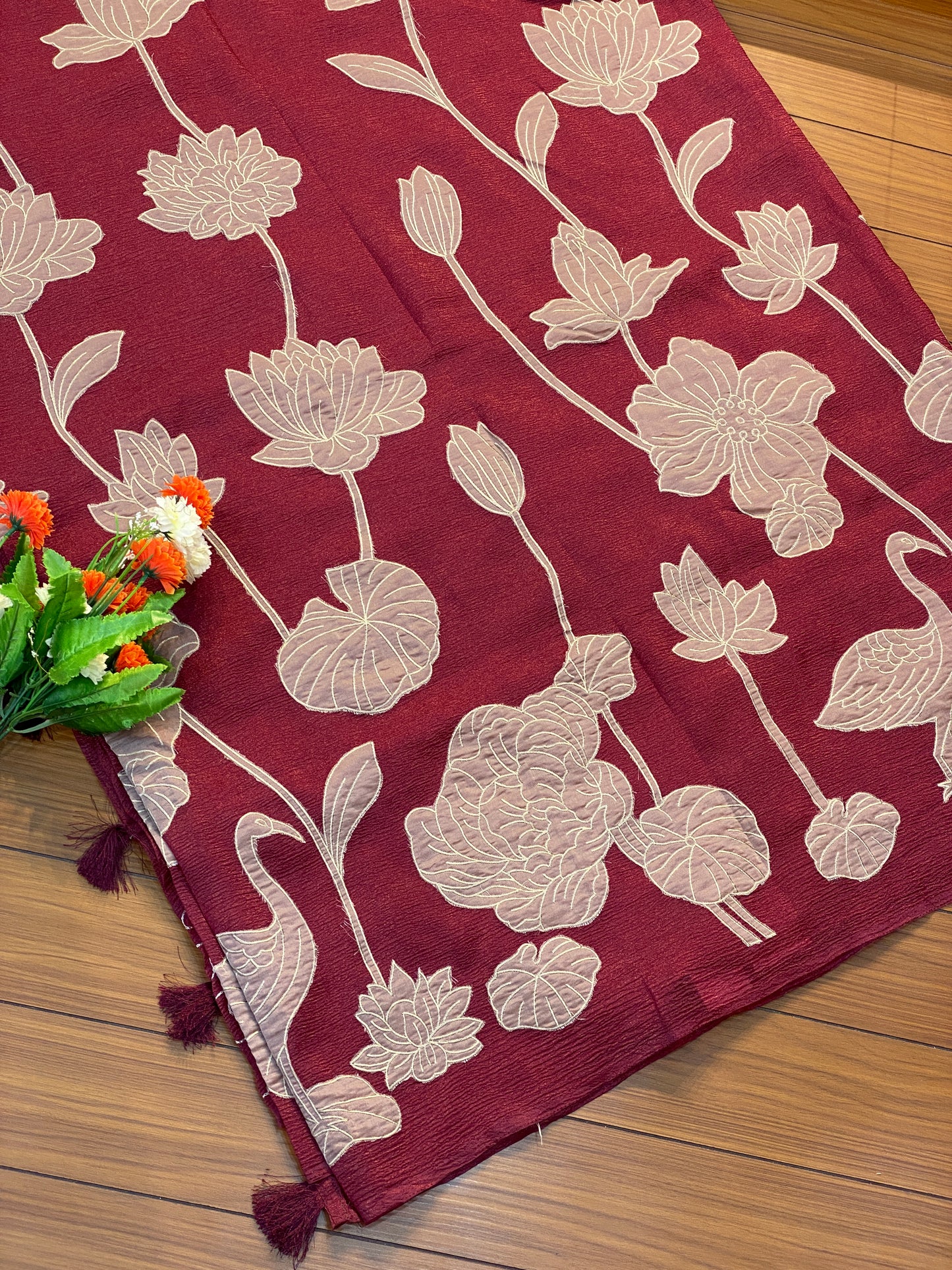 Lotus and Bird Saree | SSLB367