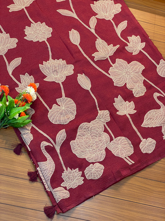 Lotus and Bird Saree | SSLB367
