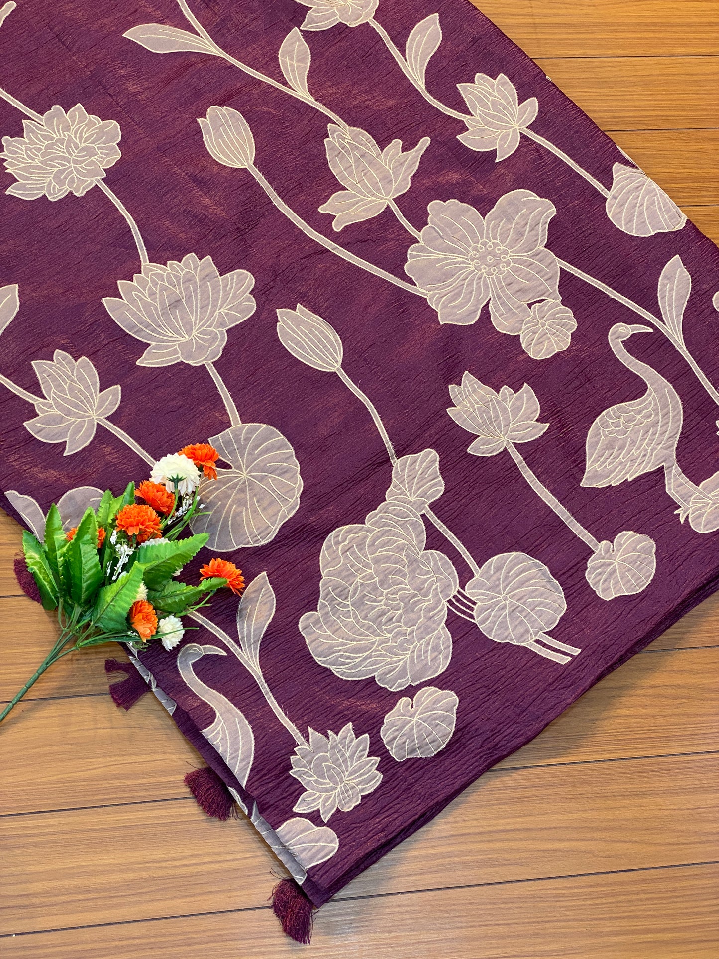 Lotus and Bird Saree | SSLB367