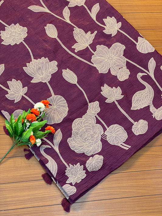 Lotus and Bird Saree | SSLB367