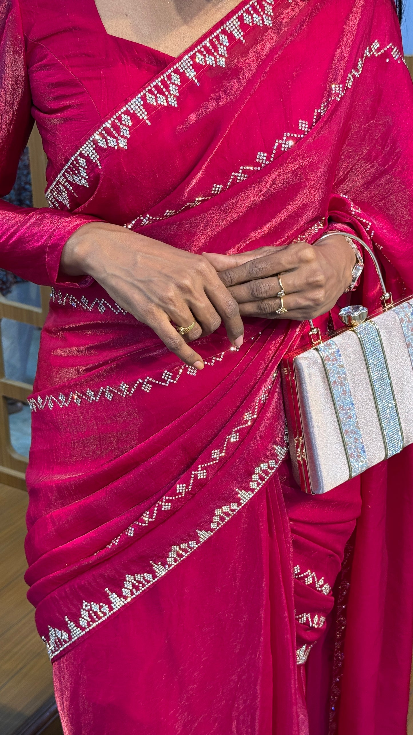 Pink Embellished Delicate RTW Saree  | SSED311