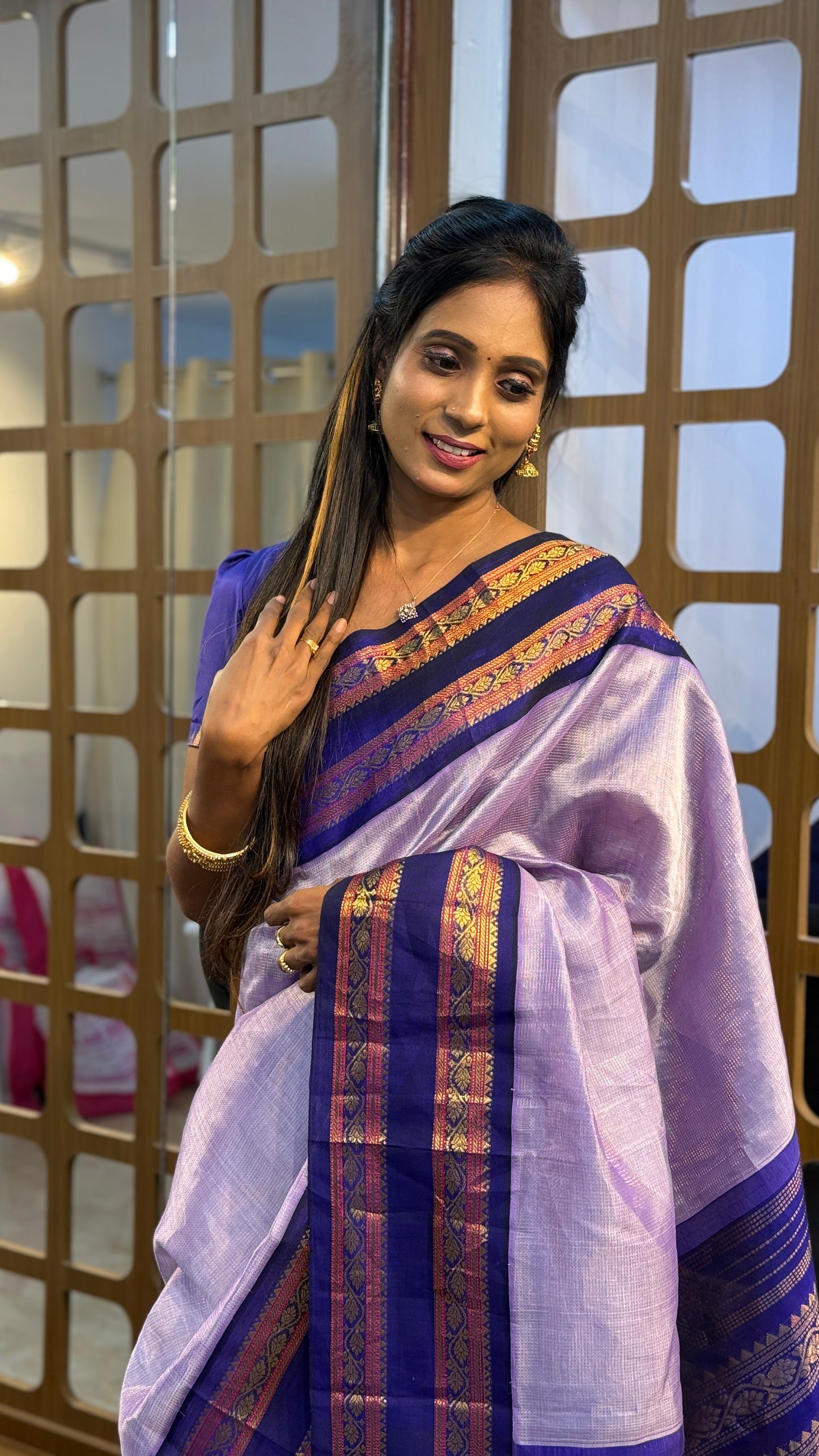 Korvai Saree Royal Blue & Gap Border | SSSK310