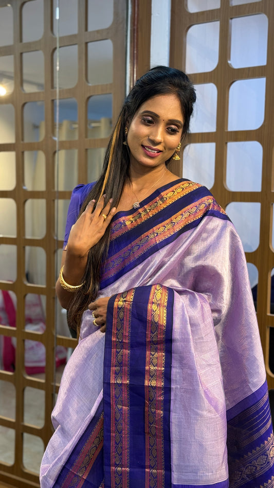 Korvai Saree Royal Blue & Gap Border | SSSK310