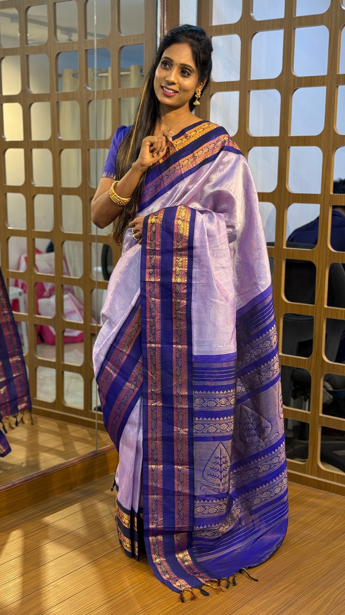 Korvai Saree Royal Blue & Gap Border | SSSK310