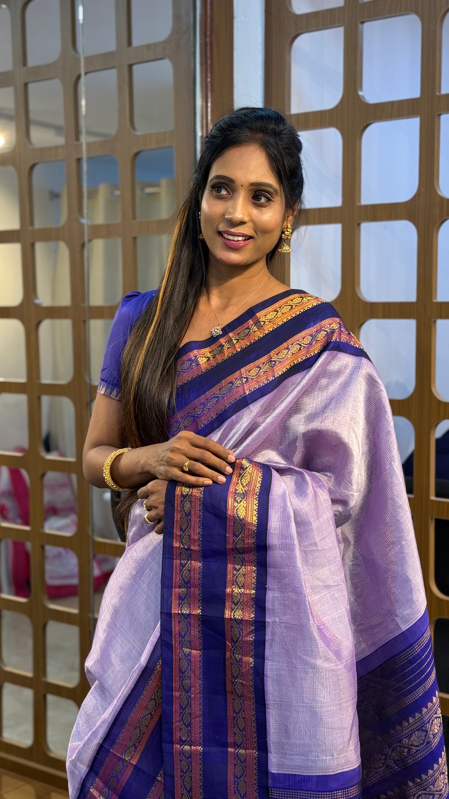 Korvai Saree Royal Blue & Gap Border | SSSK310