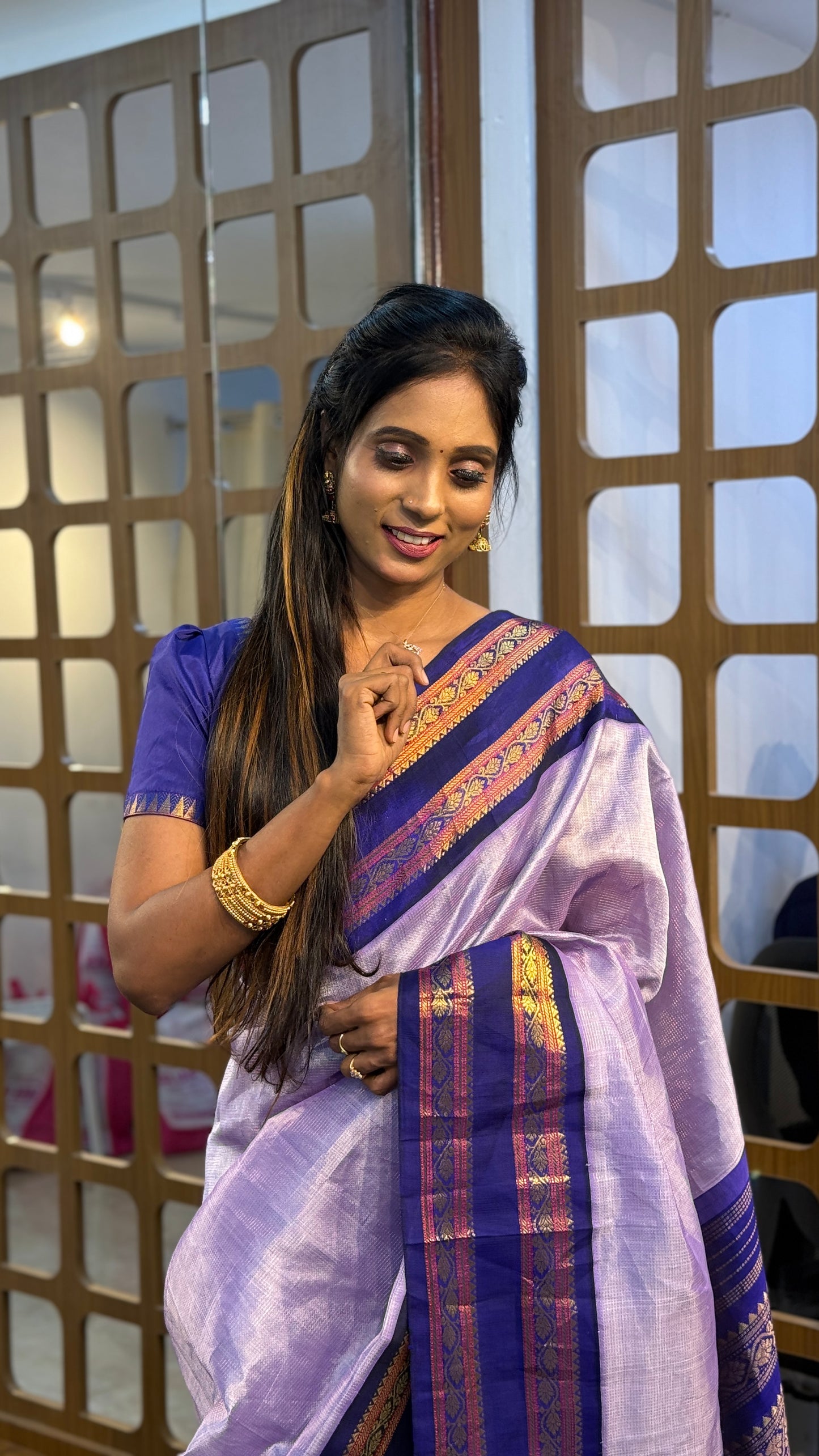 Korvai Saree Royal Blue & Gap Border | SSSK310