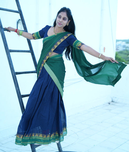 Temple Cotton Half Saree | SSHS212