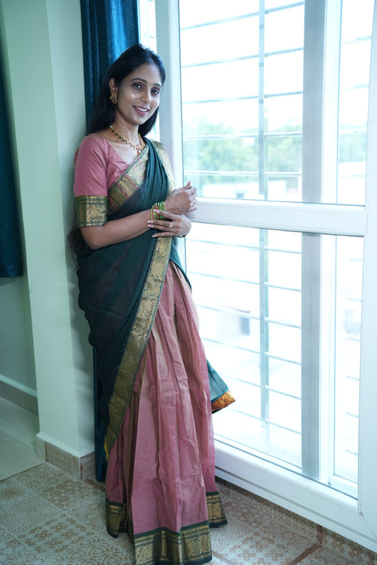 Temple Cotton Half Saree | SSHS212