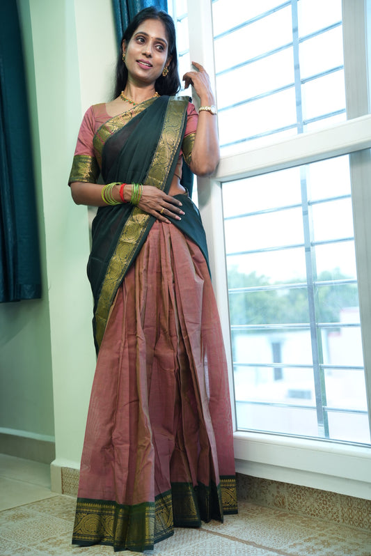 Temple Cotton Half Saree | SSHS212