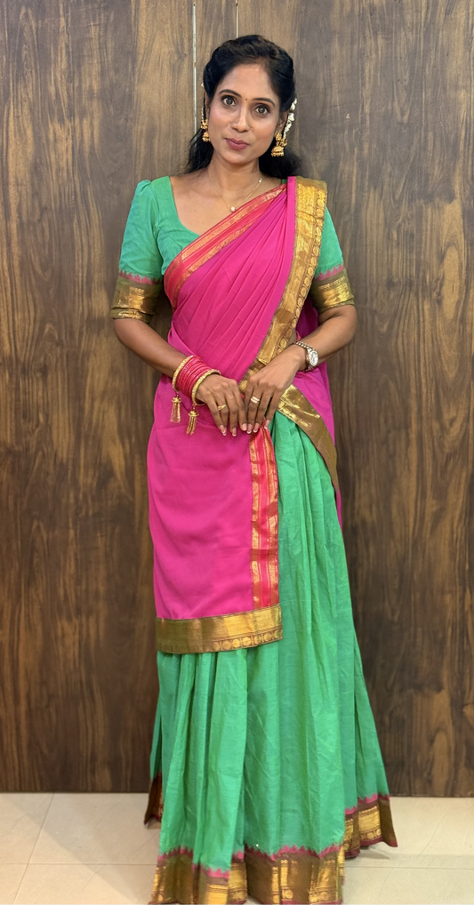 Temple Cotton Half Saree | SSHS212