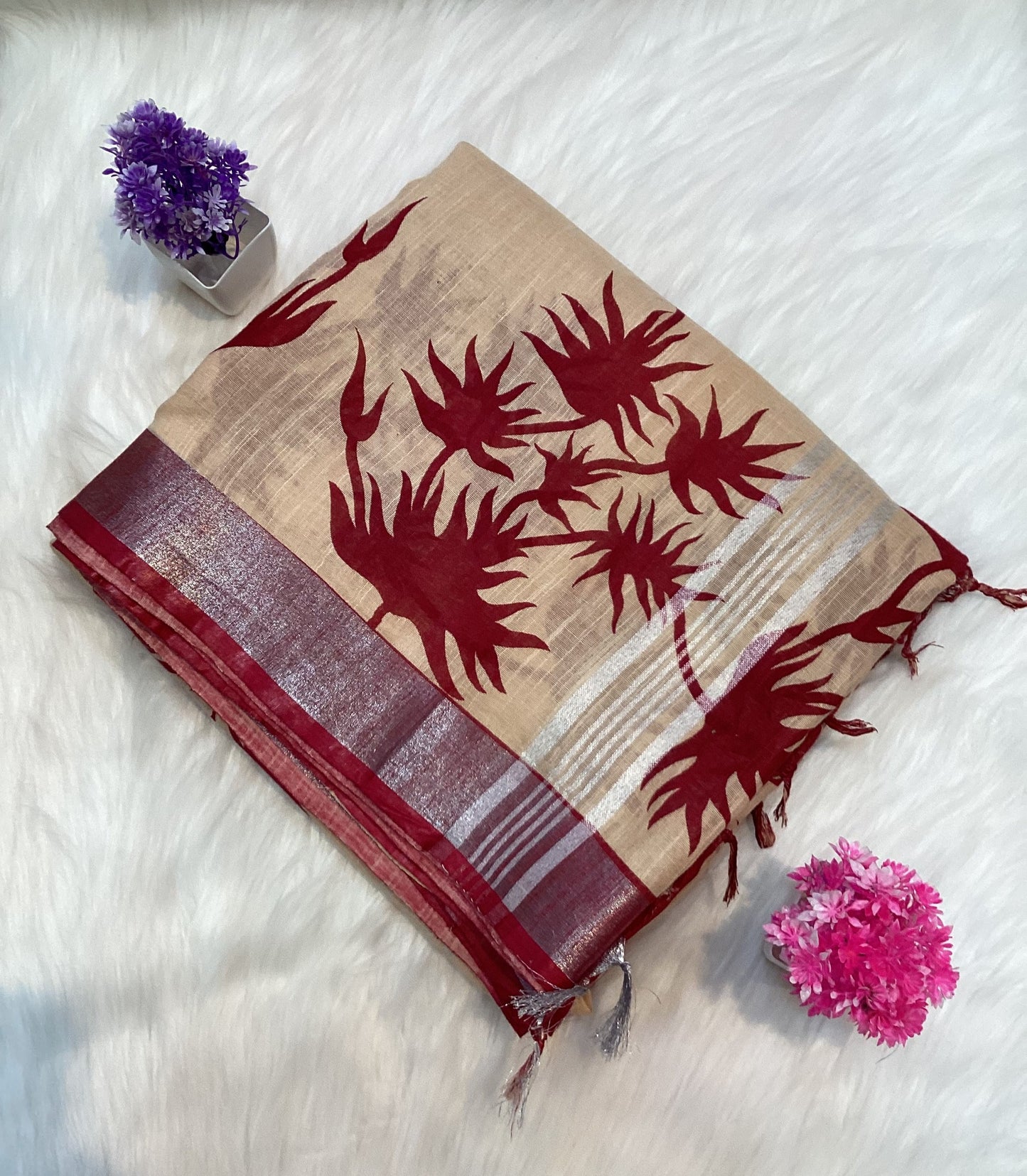 Premium Linen Cotton Saree | SSFT241