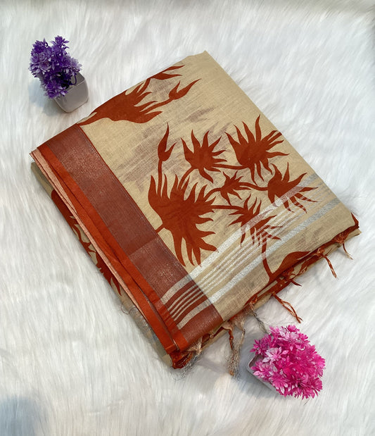 Premium Linen Cotton Saree | SSFT241