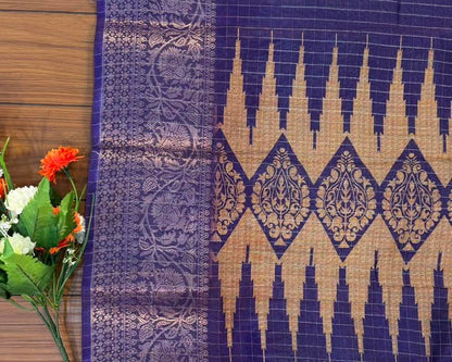 Chanderi Checks Silk Saree | SSCC374