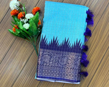 Chanderi Checks Silk Saree | SSCC374