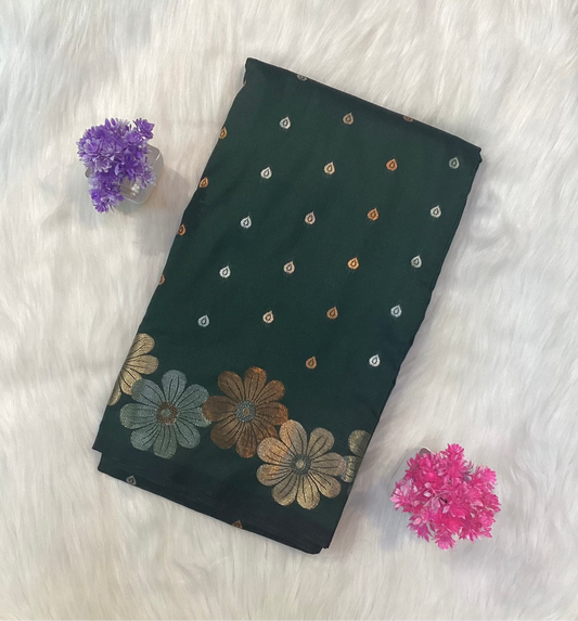 Flower Copper Silk Saree | SSCS248