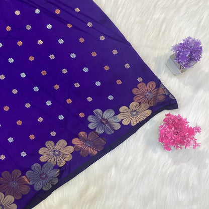 Flower Copper Silk Saree | SSCS248