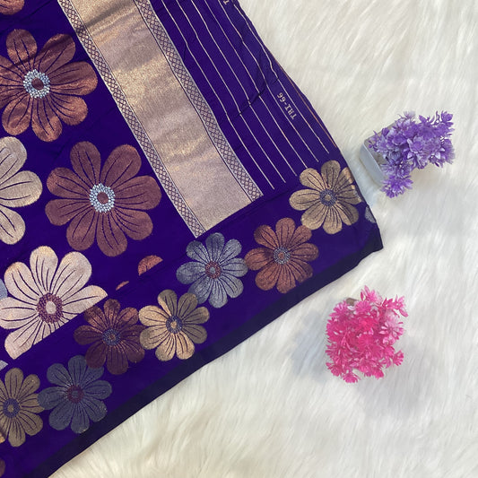 Flower Copper Silk Saree | SSCS248