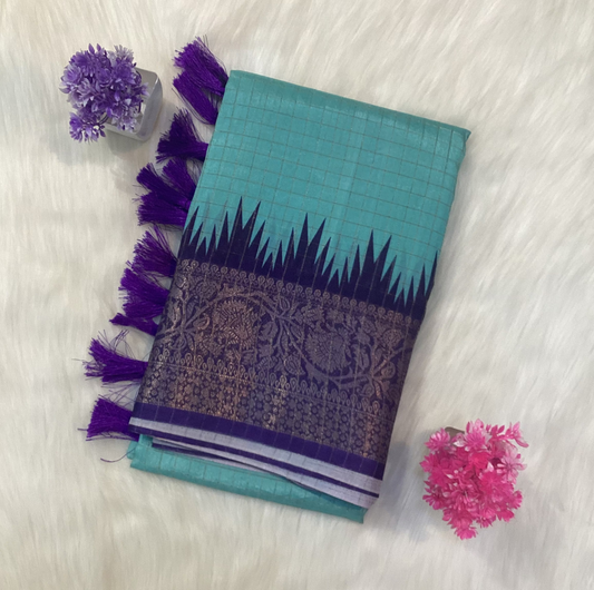 Chanderi Checks Saree | SSCC249