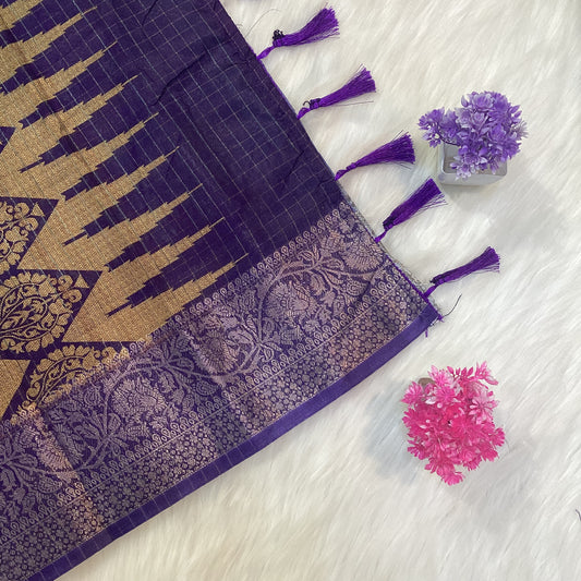 Chanderi Checks Saree | SSCC249