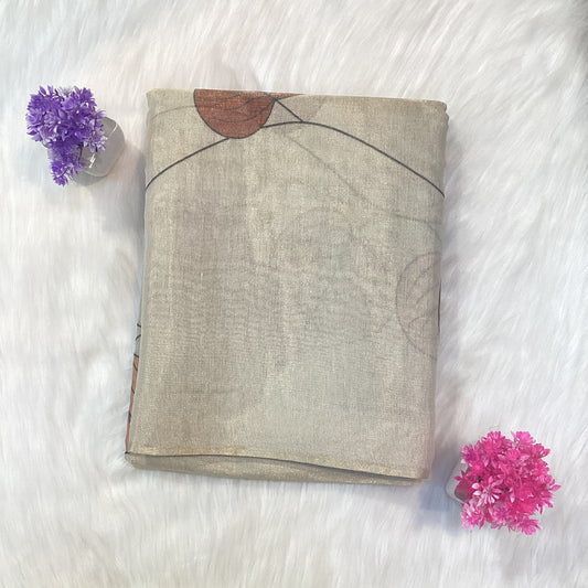 Tissue White Tussar Saree | SSWT250