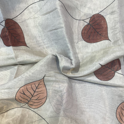 Tissue White Tussar Saree | SSWT250