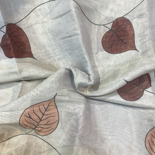 Tissue White Tussar Saree | SSWT250