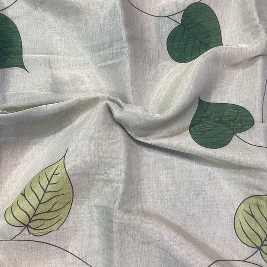 Tissue White Tussar Saree | SSWT250