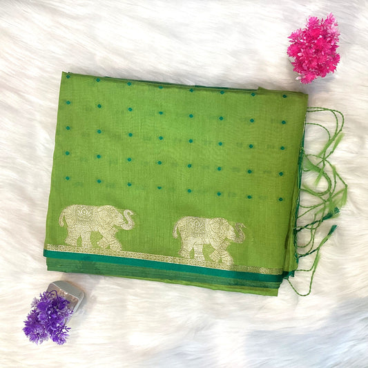 Elephant Tussar Silk Saree | SSTS254
