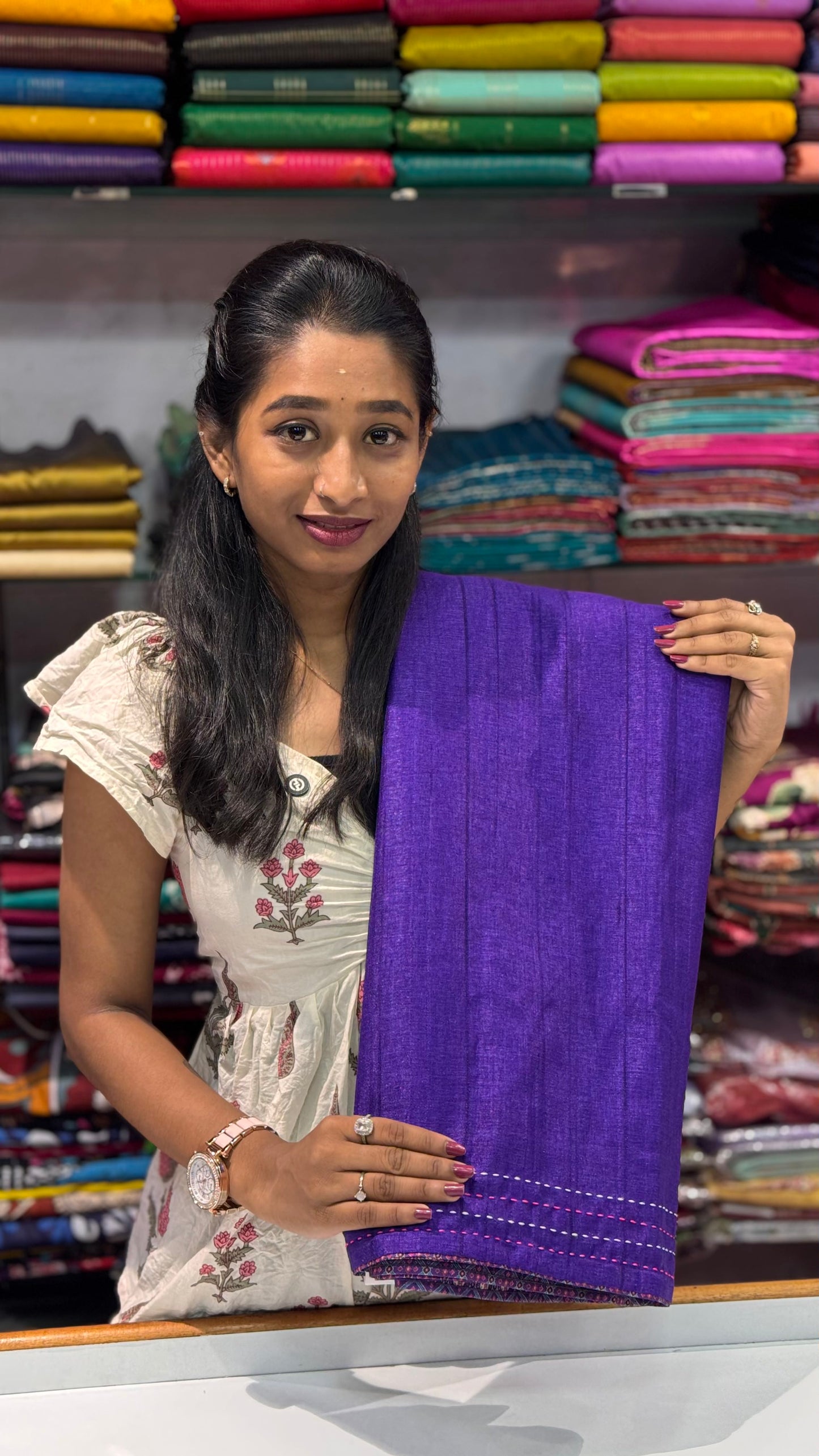 Kantha Embroidery Saree | SSCS324