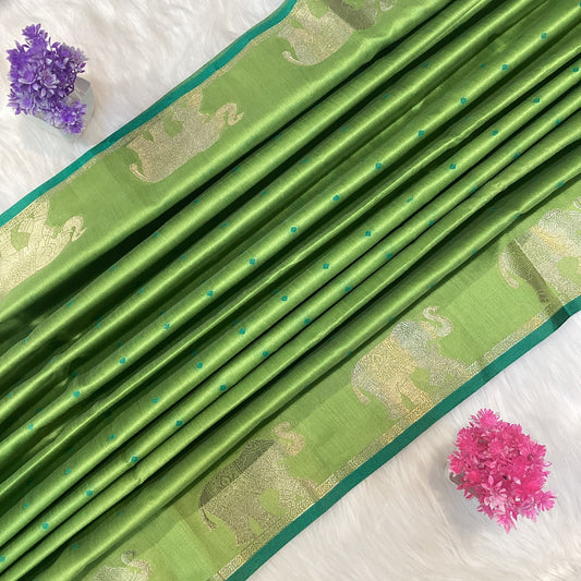 Elephant Tussar Silk Saree | SSTS254