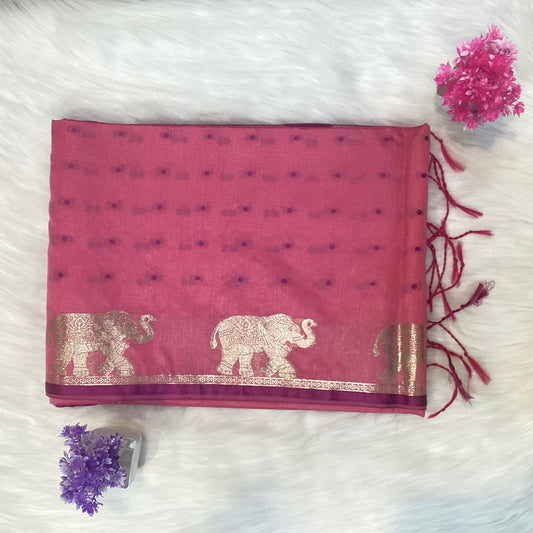 Elephant Tussar Silk Saree | SSTS254