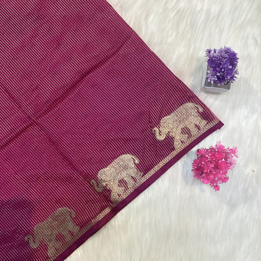 Elephant Tussar Silk Saree | SSTS254