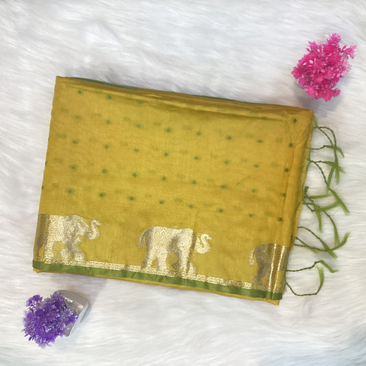 Elephant Tussar Silk Saree | SSTS254