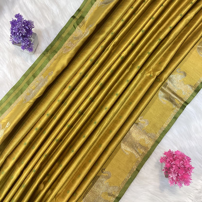 Elephant Tussar Silk Saree | SSTS254