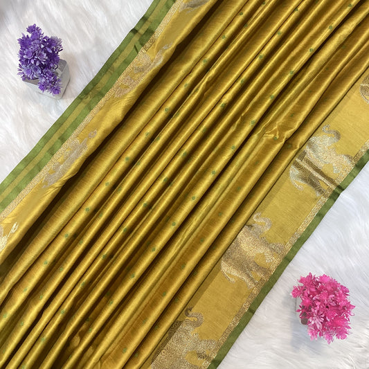 Elephant Tussar Silk Saree | SSTS254