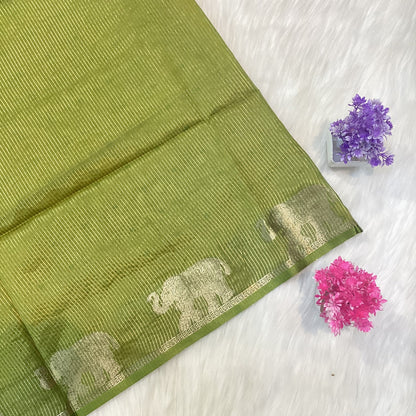 Elephant Tussar Silk Saree | SSTS254